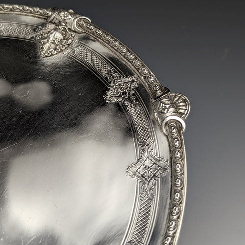 1935 British Vintage Sterling Silver Compote/Tazza Diameter 24cm 668g Barnard